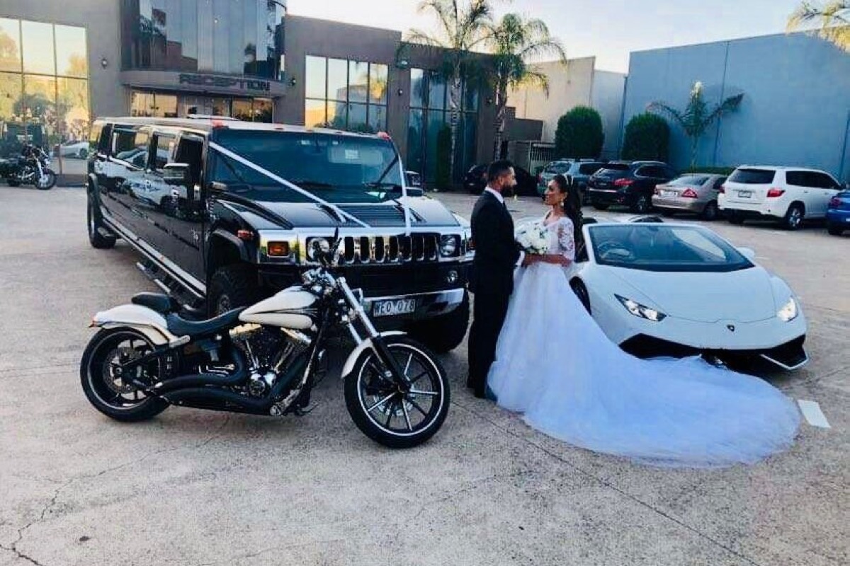 Limousine at a Melbourne wedding venue